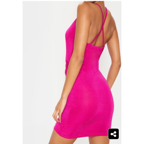 PrettyLittleThing Dresses & Skirts - Hot Pink Strappy Cross Back Dress